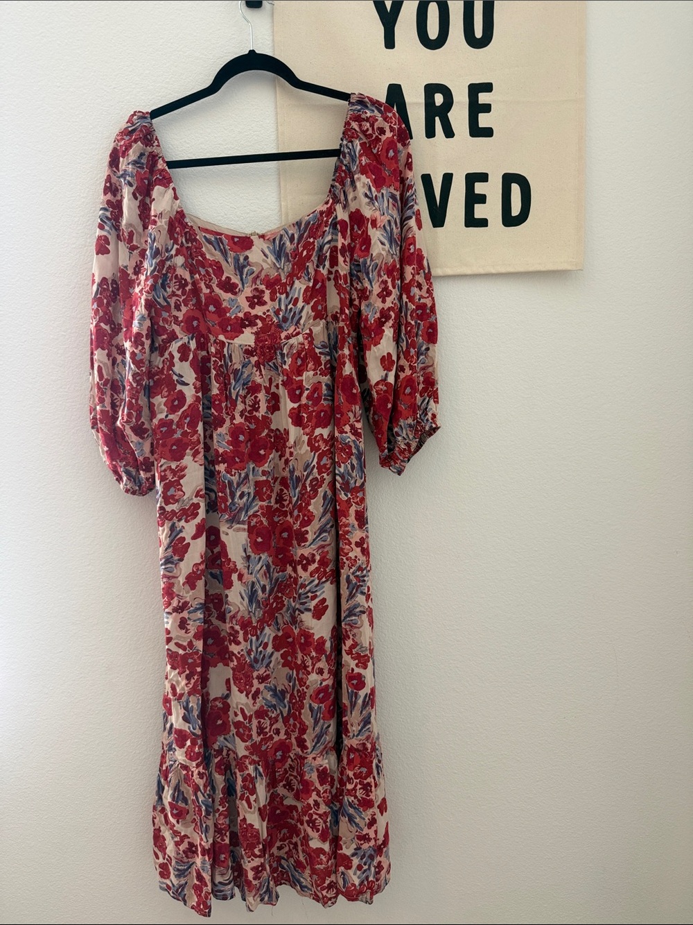 Carly Jean Los Angeles Red Floral Midi Dress